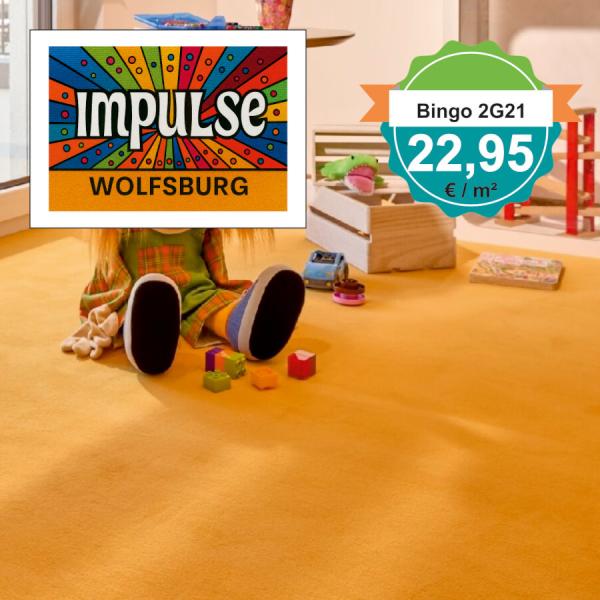 Vorwerk Bingo Teppichboden 2G21 im Wohnraum – Raumbild mit Möbeln und Dekoration